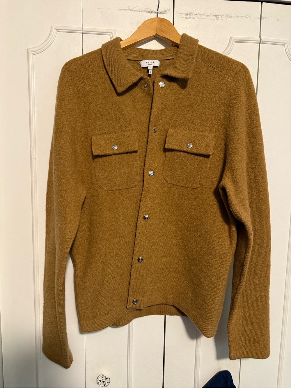 Reiss Men's Caramel Brown Shirt Jacket 100% Wool